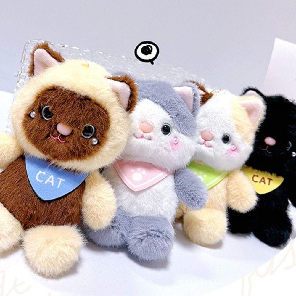 Stuffed Douding Cat Doll Figures Cartoon Cat Doll Pendant Anime Doll Cat Plush Doll Keychain Girls