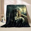1PC Jesus Lion and Lamb Printed Blanket Warm Soft and Comfortable Home Travel Blanket Sofa Bedding Cover Blanket Gifts