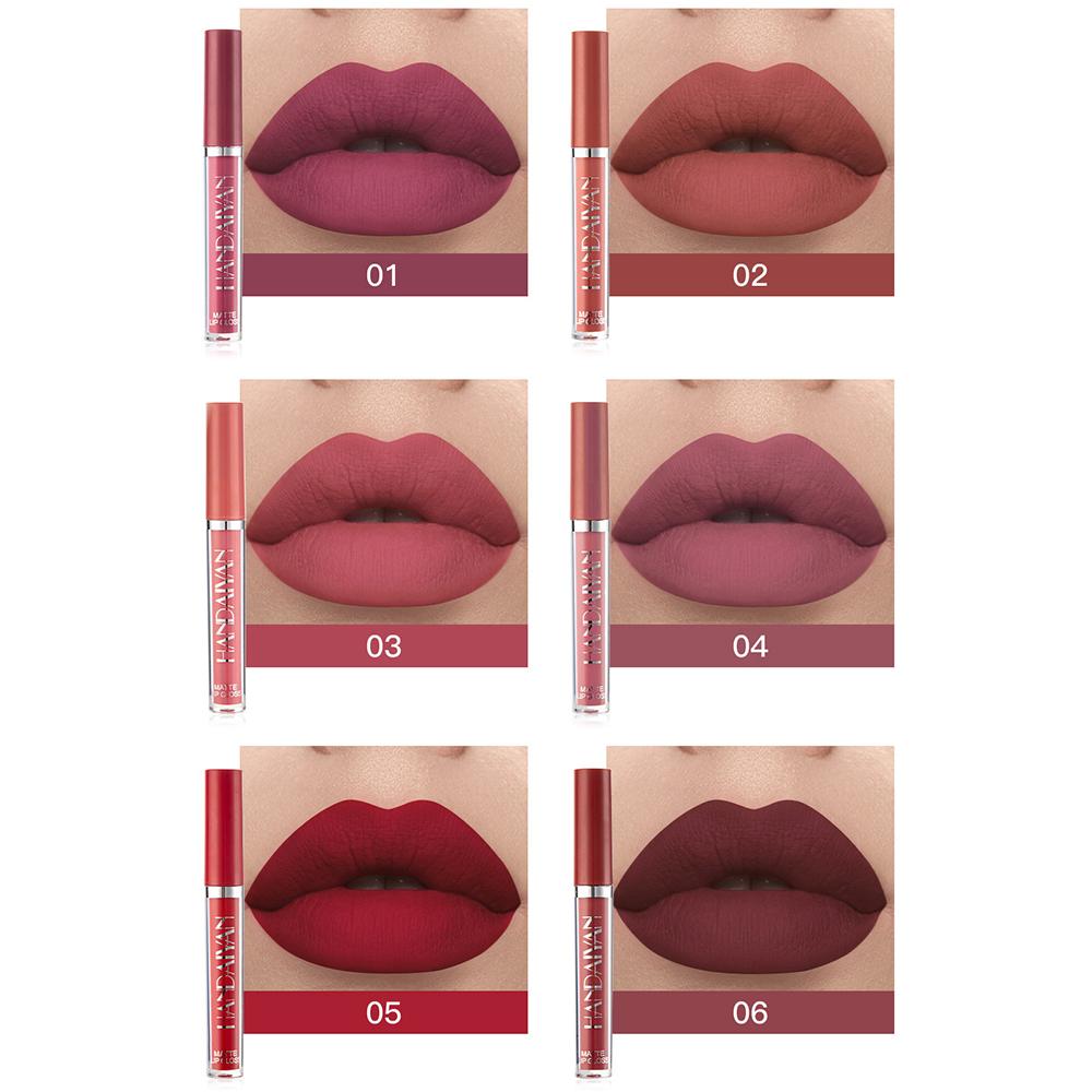 HANDAIYAN 6 шт. жидкий бархатный матовый блеск для губ красная помада телесного цвета для макияжа женская долговечная водостойкая косметическая косметика