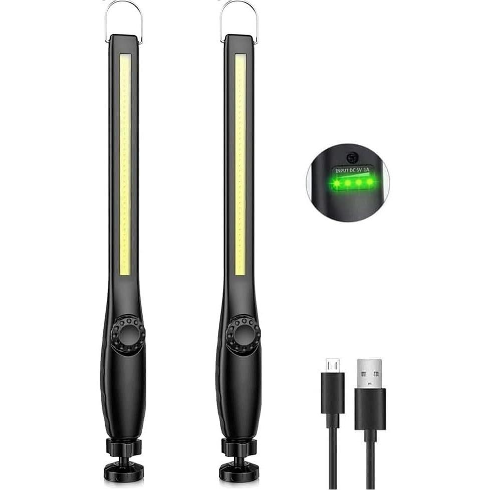 Светодиодный рабочий фонарь, лампа для мастерской, перезаряжаемая инспекционная лампа COB с магнитной рабочей лампой для ремонта автомобилей, мастерской, гаража, кемпинга, аварийного освещения