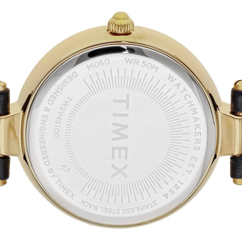 [TIMEX] Часы Timex Adoon с черным циферблатом из латуни и минерального стекла, кварцевый японский механизм, 32 мм, американские часы TW2V45100, женские