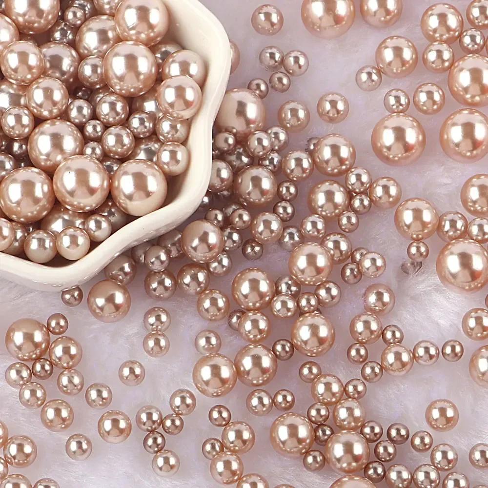 Разноцветные бусины из АБС-пластика без отверстий, имитация жемчуга, россыпные бусины для нейл-арта, DIY-поделок, украшения для скрапбукинга