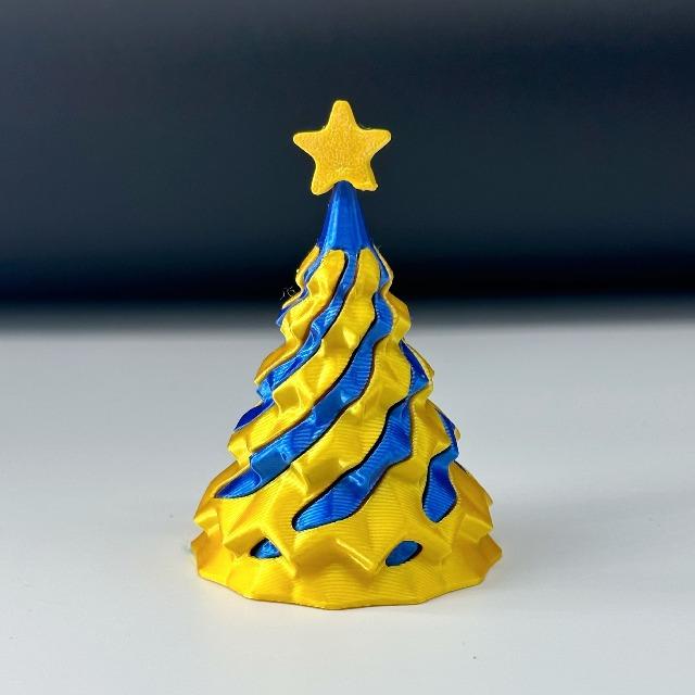 3D Printed Spiral Cone Christmas Ornament - Small Funny Passthrough Fidget Toy, Festive Xmas Gift for Family