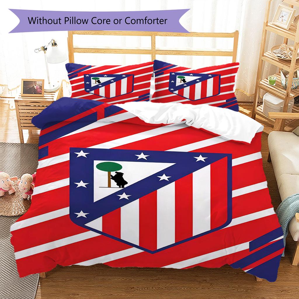 Atleti Bedding Quilt Set Quilt Cover Pillowcase Home Decoration Birthday Gift (1 * duvet cover + 2 * pillowcase, without core)