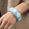 Hip Hop Resin Polka Dot Bangles Round Wide Candy Color Bracelets Fashion Jewelry  Unisex