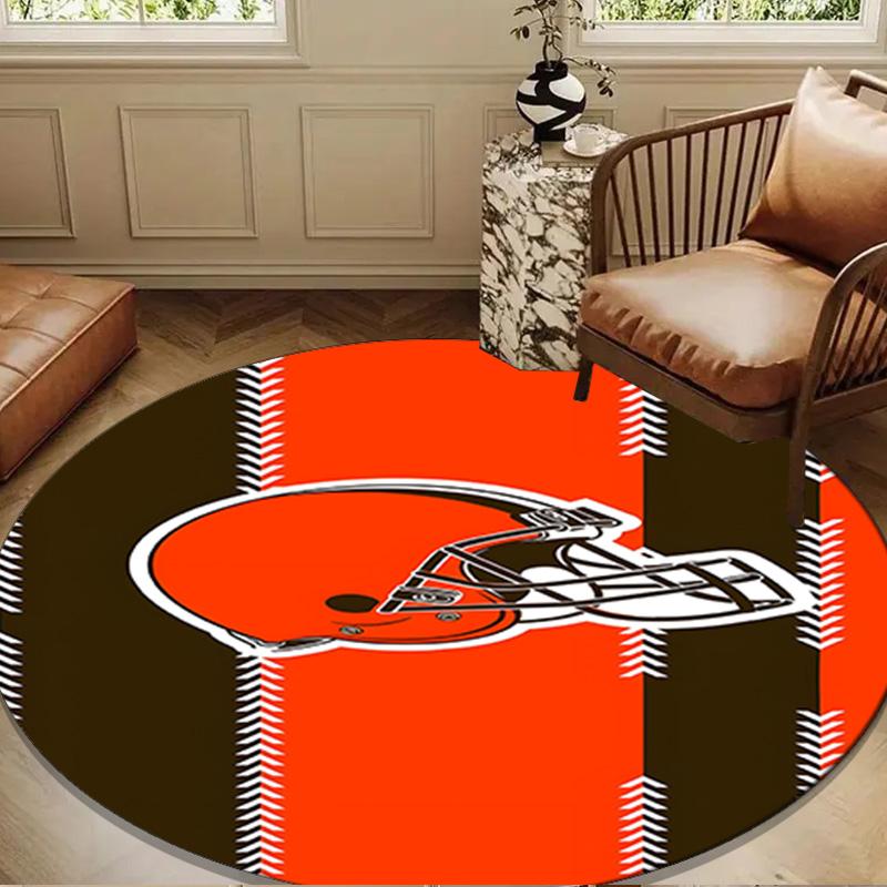 Коврик Cincinnati Browns Legacy Round, Круглый ковер с противоскользящим покрытием, Коврик под стул Для гостиной, спальни, Придверный коврик, Декор для дома, Подарок, Рождественские подарки