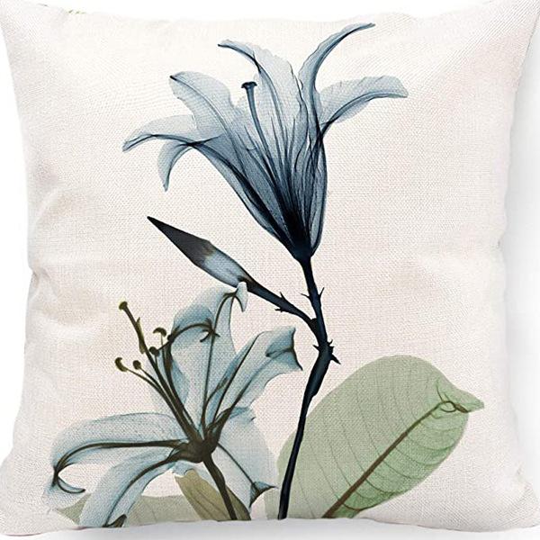 Ретро Американский Растительный Цветочный Принт Льняная Наволочка Гостиная Диван Автомобильная Подушка Подушка