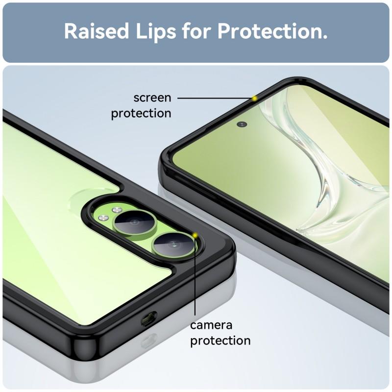 For OnePlus Nord CE4 Lite 5G Phone Case WANLONFENG XC Series TPU Acrylic Cover with Tempered Glass (Big Lens Hole)