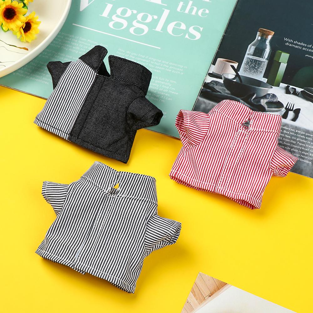 Accessories Cotton Stuffed Stripes Lattice Idol Doll Clothes Solid Color Blouse 20CM Doll Shirt
