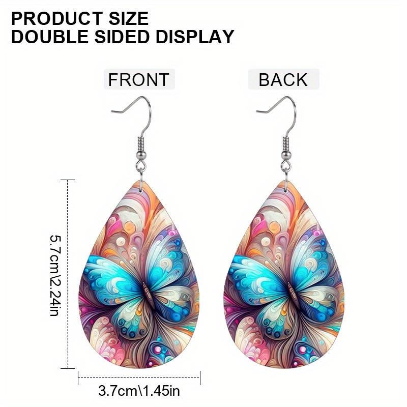 Exquisite Butterfly PU Leather Earrings Fashion Earrings Holiday Gifts for Friends Party Fashion Accessories Elegant Earrings Party Earrings
