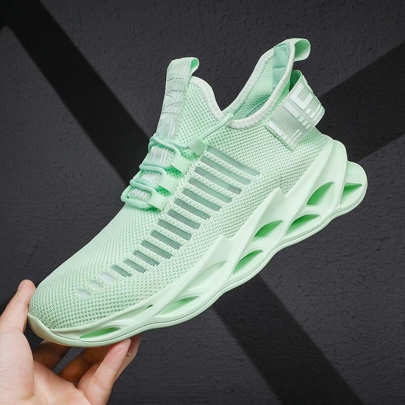 Мужская обувь повседневная дышащая сетчатая легкая кроссовка мужская черный белый зеленый хаки Zapatos De Hombre Drop -Shipping