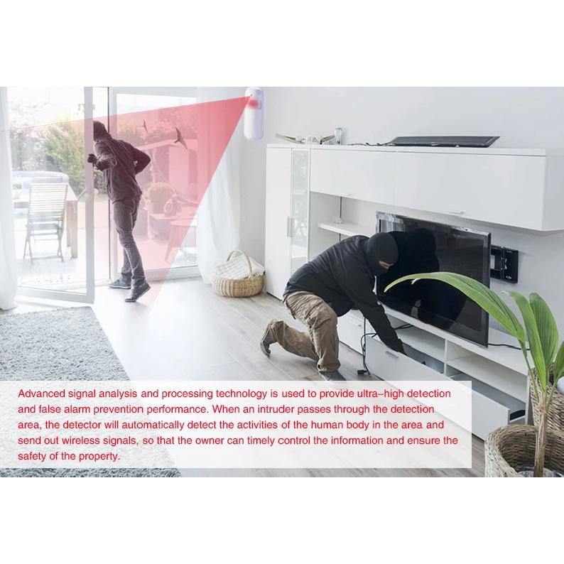 MULO PIR Infrared Motion Sensor Wireless Detector Movement 433MHz for Security Burglar Alarm System