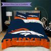 Denver Broncos Pattern Bedding uilt Set uilt Cover Pillowcase Home Decoration Birthday Gift (1*duvet cover + 2*pillowcase without core)