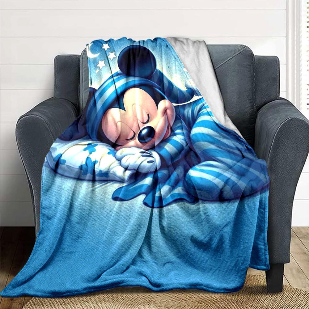 Mickey Mouse Dreams Flannel Blanket Super Soft Warm Cozy Blanket For Sofa Bed Office Travel Allseason Home Decor Gift
