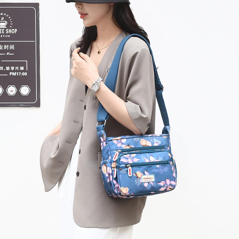 Сумка через плечо из нейлоновой ткани с принтом, легкая сумка через плечо для женщин