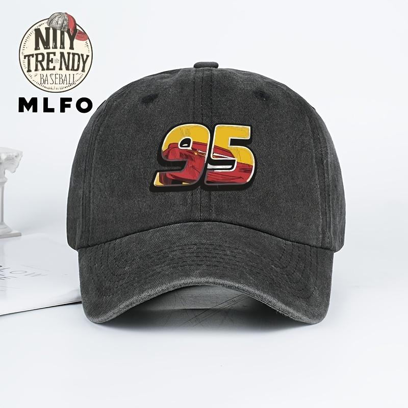 Trendy Vintage Printed Washed Baseball Cap Simple Fashion Soft Baseball Cap Casual Sun Hat for Outdoor Activities Size Adj