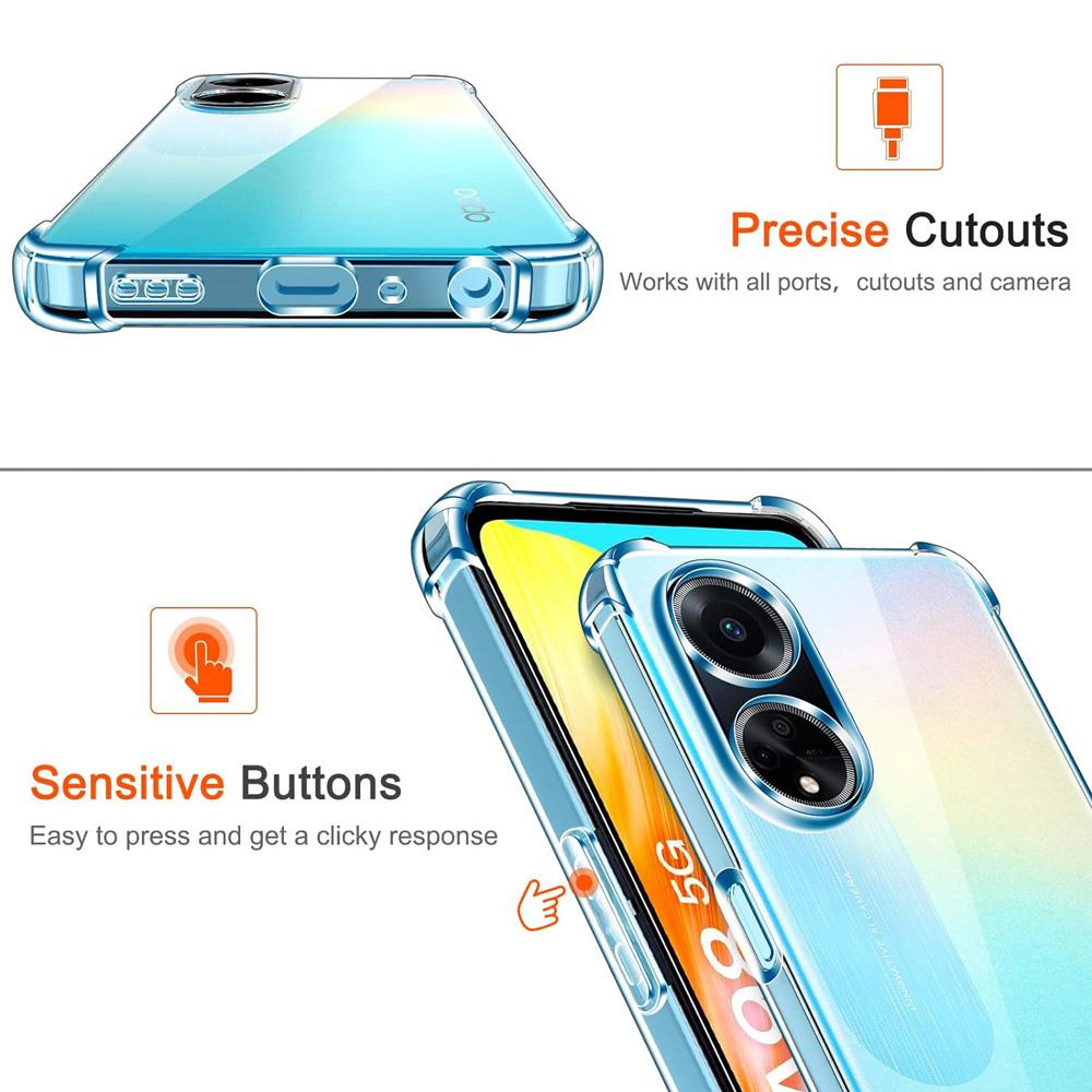 Толстый противоударный силиконовый прозрачный чехол для телефона для Oppo A98 5G A79 5G A60 4G A59 5G A78 A38 4G A57s A17 Защитный чехол задняя крышка