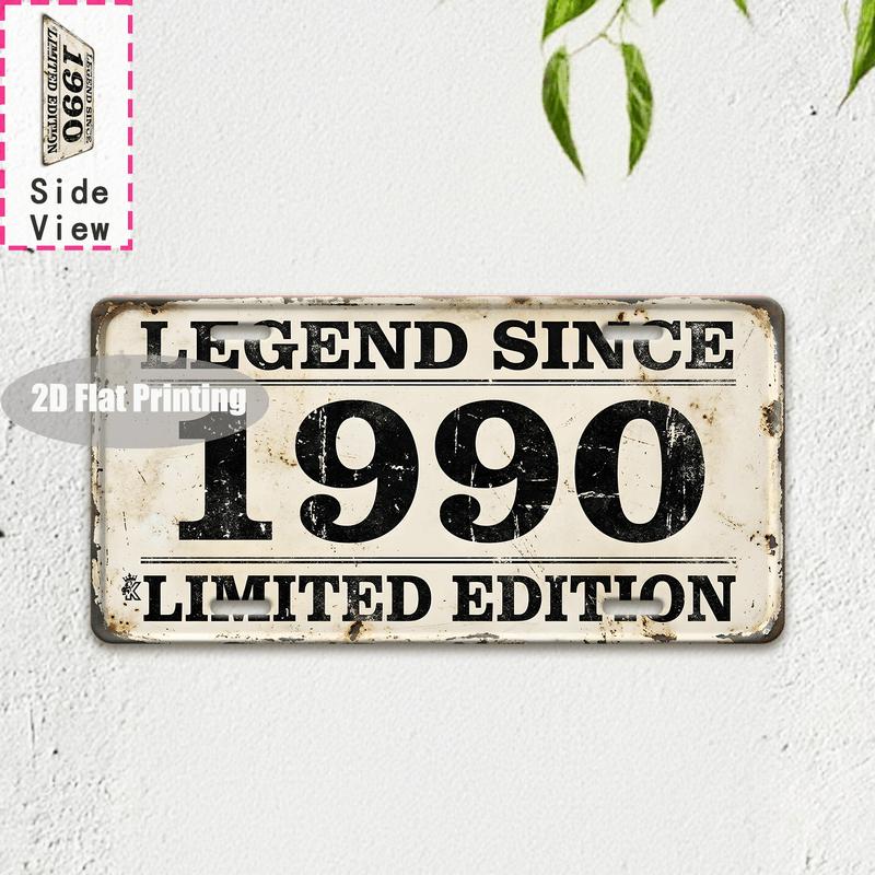Tin Sign Vintage Durable Metal Plaque Wall Decor Home Office Bar Man Cave Bathroom City Coordinate Birth Year License Plate