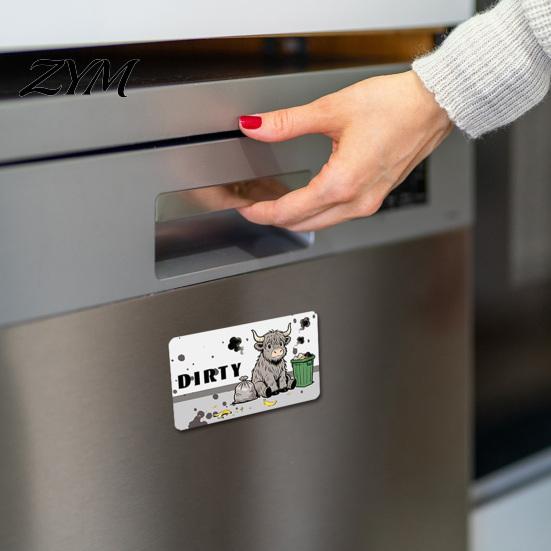 Decorative Dishwasher Magnet Cartoon Animal Dirty Clean Magnet, Double-sided Magnetic Indicator, Dish Washing Machine Decoration Kitchen Sign