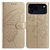 For iPhone 17 Pro Case Butterfly Imprinted Wallet Stand PU Leather Flip Phone Cover with Strap