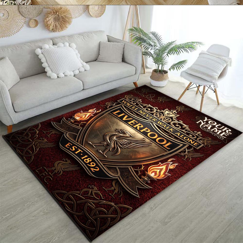 Liverpool Fc Customize Your Name Area Rug Perfect For Decorate Room Foyer Hallway Outdoor Antislip Carpet Office Home Decor