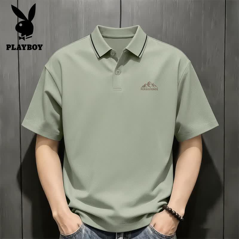 PLAYBOY Мужская дышащая футболка-поло с коротким рукавом
