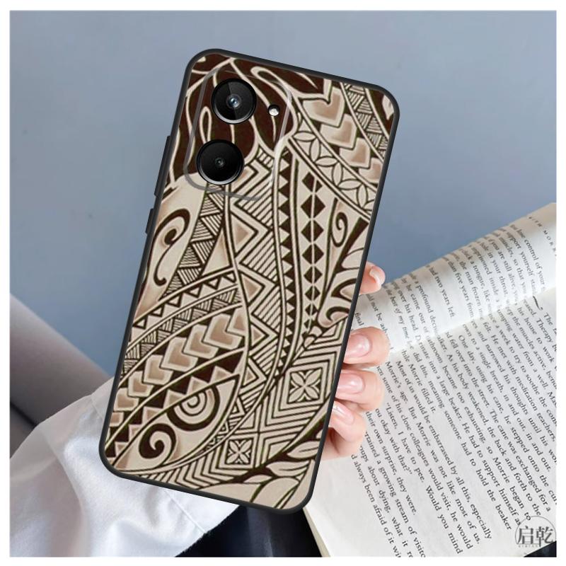 Гавайский Орнамент Для Realme C53 C55 C75 C71 C61 C33 C63 C51 C65 C67 11 12 13 14 Pro Plus GT6 GT7 15 Pro Чехол