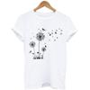 2023 Summer Dandelion Print Women's T-Shirts Cute Plant Cartoon Top Female Tshirt Harajuku Funny Clothes O-Neck Lady Tee Shirts
