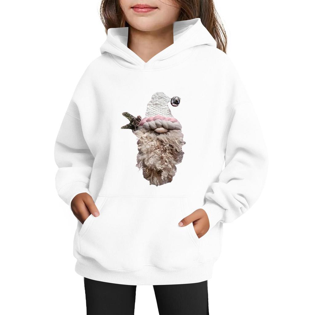 Толстовки для девочек-подростков Худи с длинным рукавом на шнурке Пуловер Милое принтованное Худи оверсайз Рождество