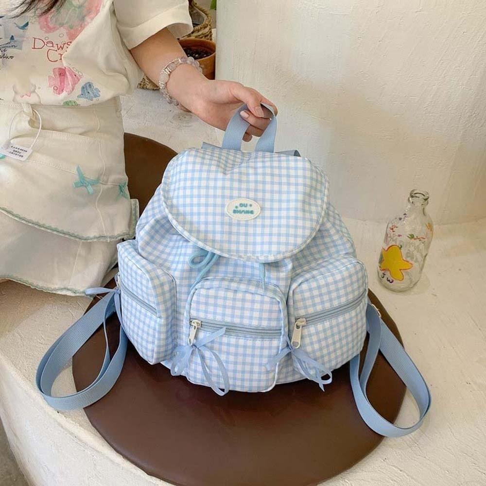 Sweet Women Daily School Bag Large Capacity Silver PU Daypack Korean Drawstring Backpack Students