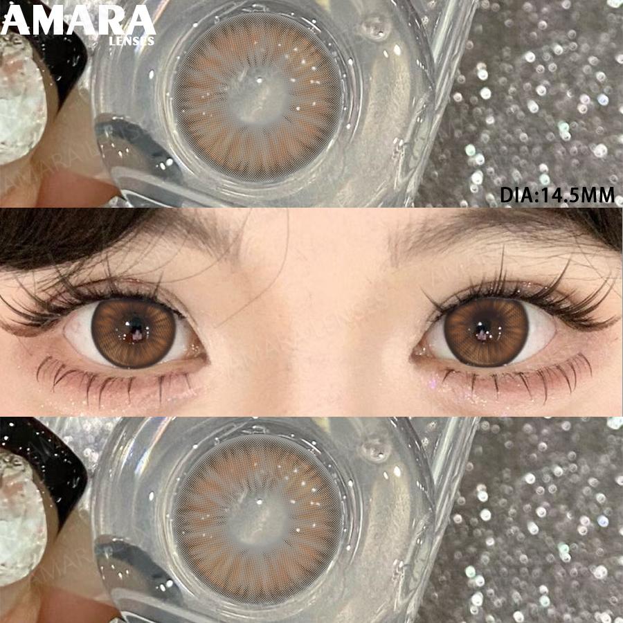 AMARA Модные цветные контактные линзы Коричневые Мягкие линзы Косметические линзы для БОЛЬШИХ ГЛАЗ Зеленый Цвет Контактные линзы для глаз Косметика для глаз Ежегодное использование