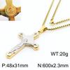 Personalized Religious Cross Pendant Neckalce for Men Women‘s’ Gold Color Stainless Steel Jewelry Thick Brushed Accessories