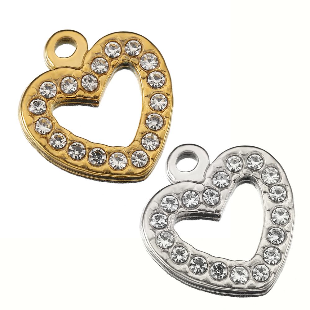 5pcs Mixed Stainless Steel Rhinestone Pendants Colorful Crystal Charms Beads for Necklace Bracelet Jewelry Making Charm DIY