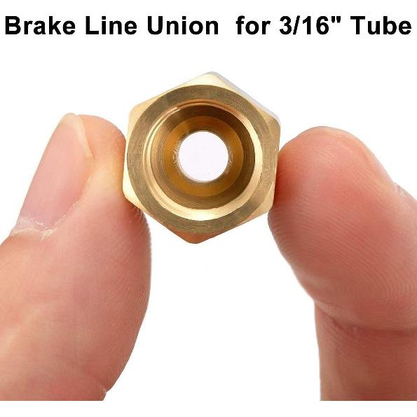 MuHize 3/16 Brake Line Fittings - Premium 18 PCS 3/8' 24 Threads Brake Fittings Assortment For 3/16' Tube (6 Unions, 12 Nuts)