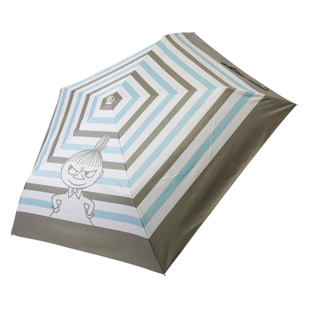 Moomin Folding Suitable for Sun and UV Suitable for Greige Umbrella, Rain, 51cm, 100% Protection, Lightweight, Compact, Water-Repellent,