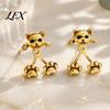 Creative Pet Themed Jewelry 1 Pair Cute Cat Paw Earrings for Women, Vintage Front Back Stud Earrings, Small Kitten Gift Lovers Silver Tone Studs