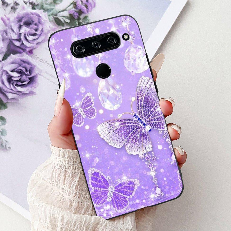 Чехол For LG V40 ThinQ Чехол-крышка Силиконовый Роскошный Модный Милый Кот Крутой Ударопрочный Бампер Корпус Для LG V405 LM-V405 LM-V409N