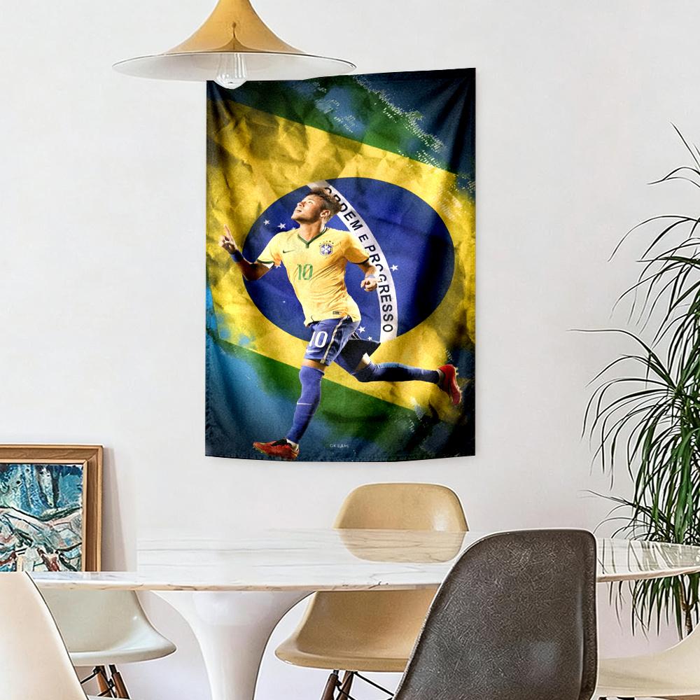 Brazilian Football Legend Boho Wall Tapestry Cozy Warm Perfect For Reading Corner Balcony Living Room Yearround Hand Painted Style Gift For Birthday