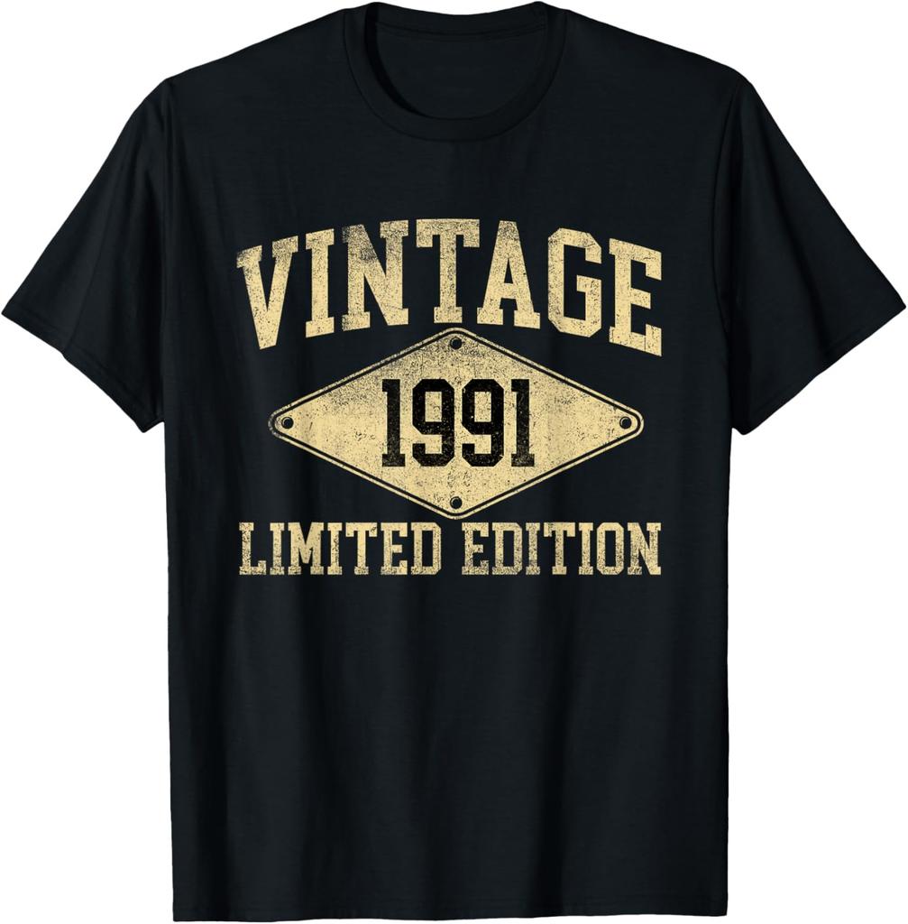 Classic 1991 Varsity Vintage College Style 34rd Birthday Custom Printed Graphic T Shirts Print on DeUnisexd Camiseta Hombre