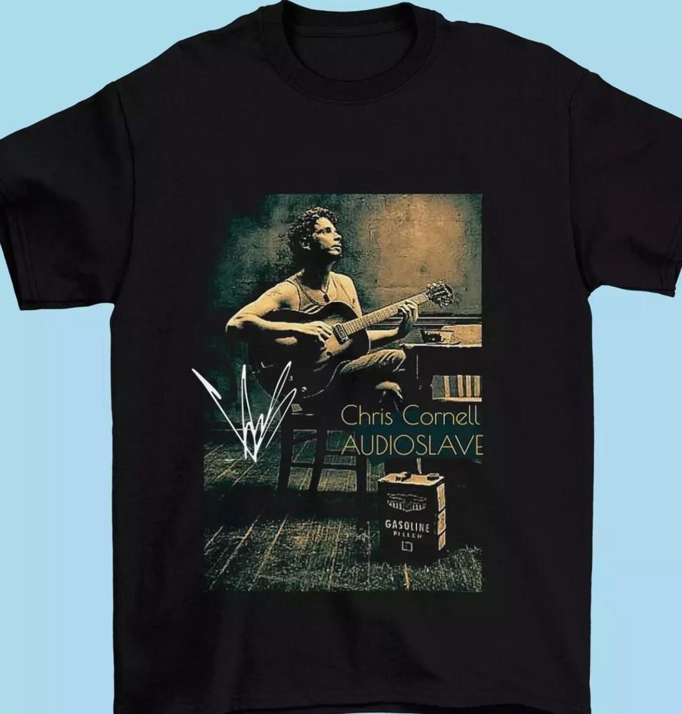 Audioslave КРИС КОРНЕЛЛ Футболка Классическая Черная Унисекс Размер S-5XL Унисекс Футболка