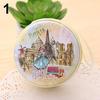 Portable Lovely Round Wallet Cartoon Eiffel Tower Earphone Key Holder Case Bag