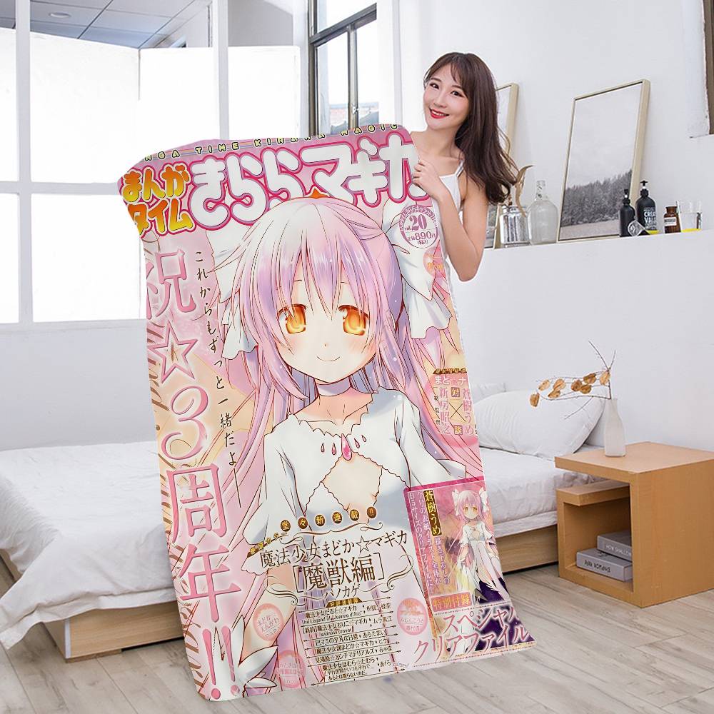 Puella Magi Madoka Magica Аниме Пляжное полотенце Для детей Полотенце для ванны Полотенце для бассейна Подарок на отпуск Полотенце для пикника Подарок на вечеринку