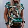 Summer Fashion Horse 3D Print T-shirts Women Streetwear Casual Harajuku Y2k Short Sleeve T Shirt O-neck Tees Tops Clothing