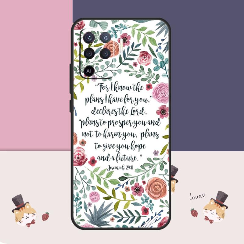 Библейский стих Иисус Христос Христианский чехол для Oppo A76 A96 A16 A60 A98 A58 A78 A18 A38 A80 A40 A77 A57 A17 A74 A54 A94 A15 A5 Pro