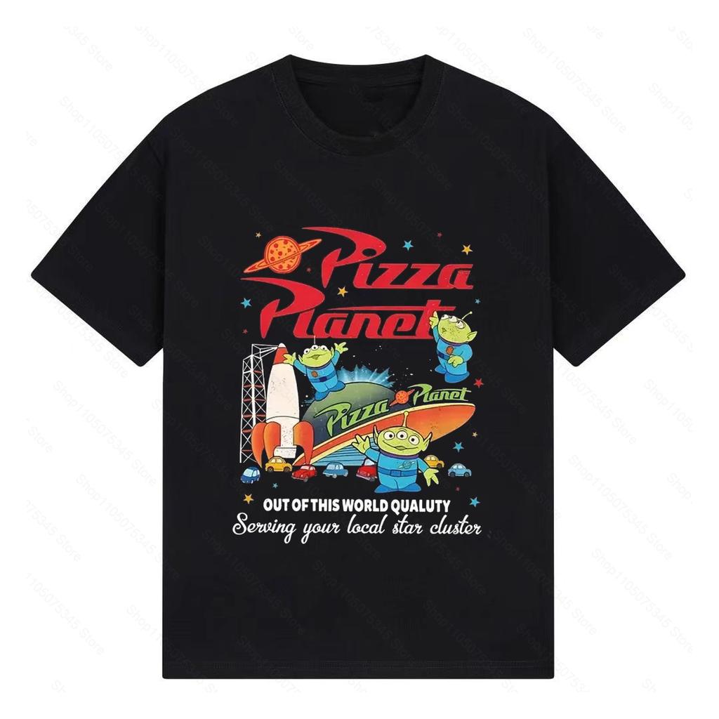 Toy Story CartoonTShirt Cool Cars Pizza Planet Aliens Streetwear Couple Unisex Men Summer Cotton Women Tee Oversize Breathable
