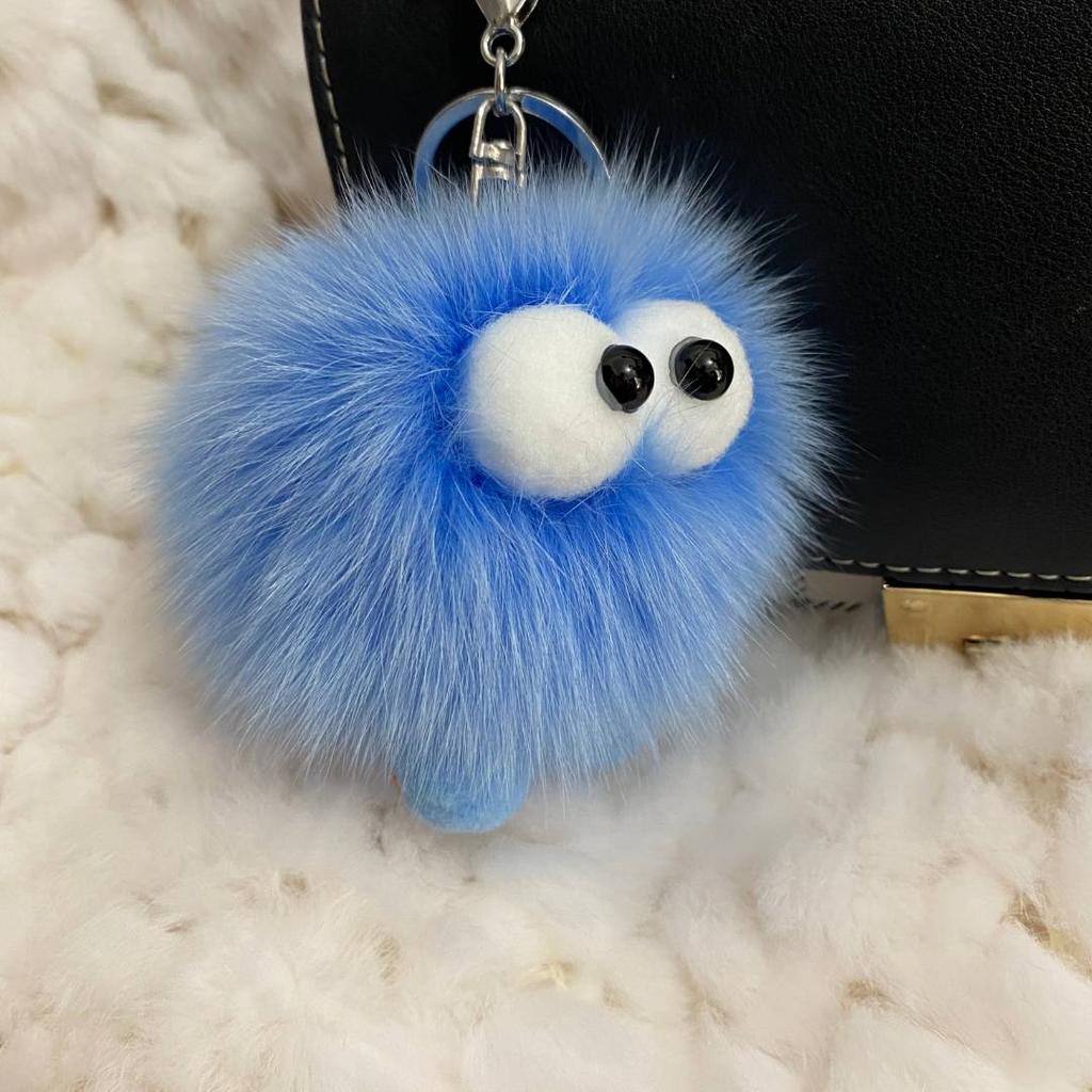 Брелок для ключей из натурального лисьего меха для женщин, роскошная сумка, автомобильный брелок, милый подарок, пушистые плюшевые куклы