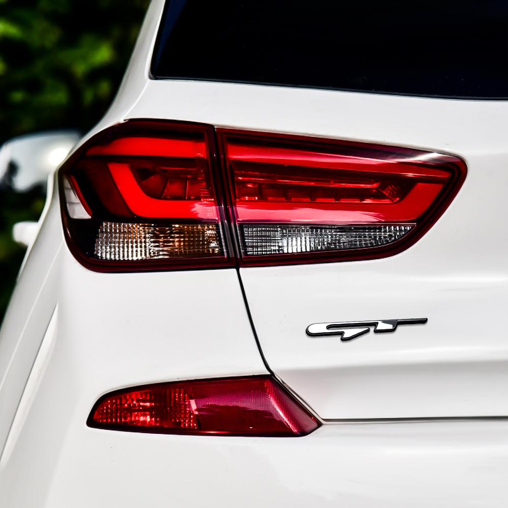 AABJC1 3D Car GT line Design Fender Rear Trunk body Emblem Badge sticker For Peugeot For Kia K9 Forte Ceed Cerato RIO K3 K5 Accessories