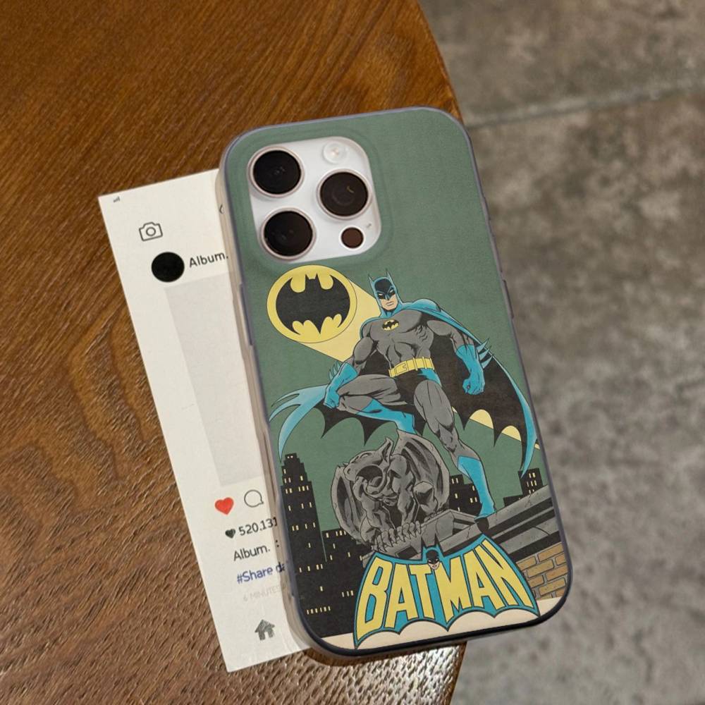 W-Batmans-r Soft Corrugated Phone Case For IPhone 11 12 13 14 15 16 17 Pro Max Plus Pro Shockproof Cover