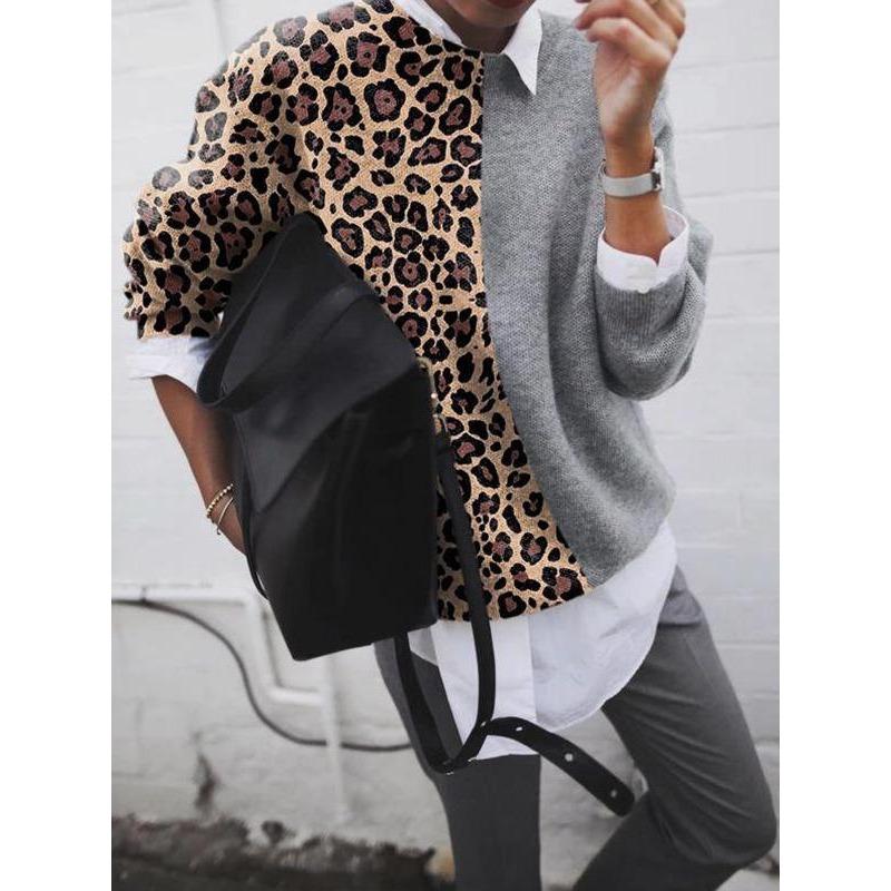 GMXIA Women's Fashion Ground Floral Print Loose Long-sleeved Top