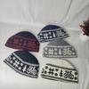 Bicycle jacquard contrasting color knitted wool autumn and winter warm splicing big head circumference cold hat wool hat